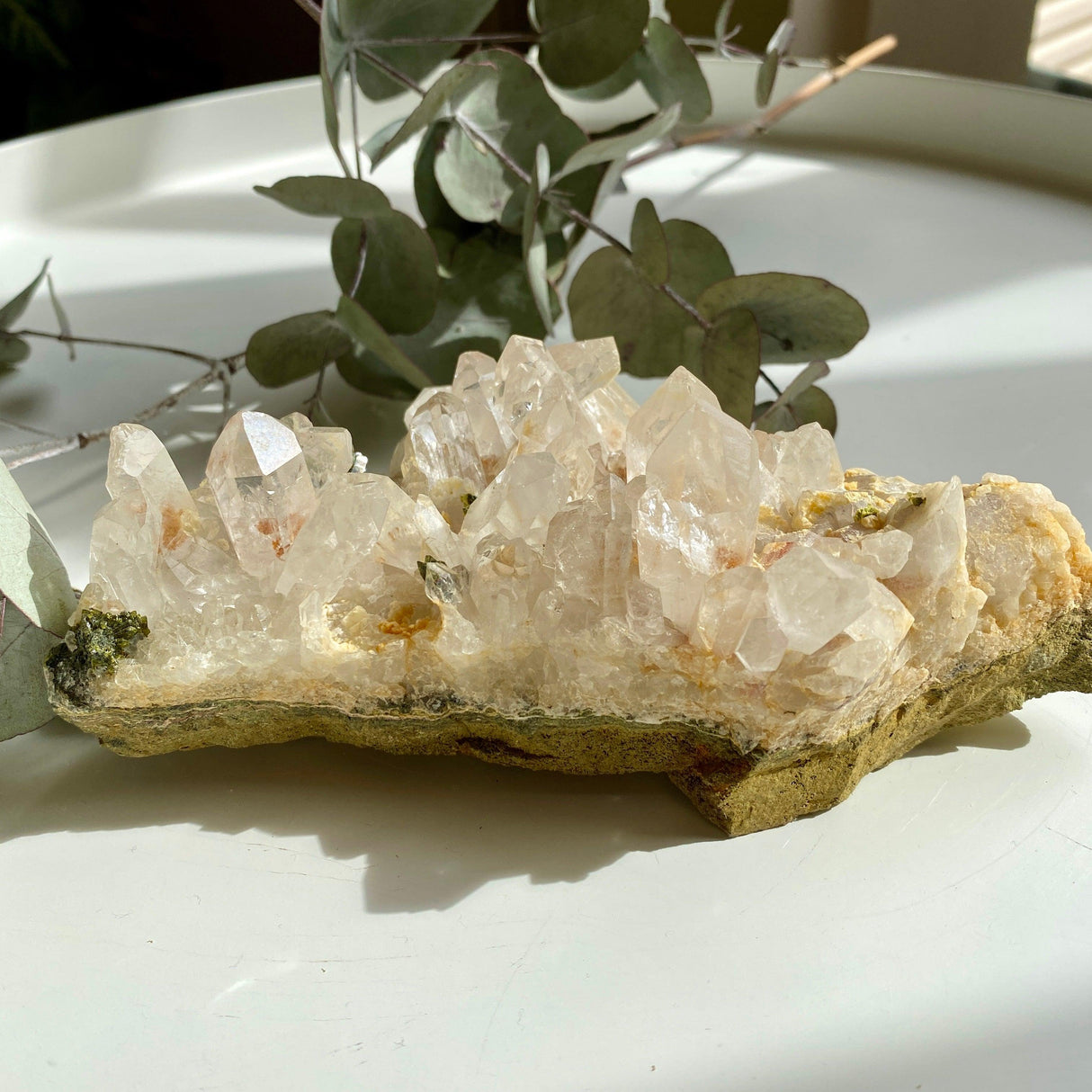 Quartz Cluster with Epidote QEPE-01 - Nature's Magick