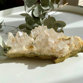 Quartz Cluster with Epidote QEPE-01 - Nature's Magick