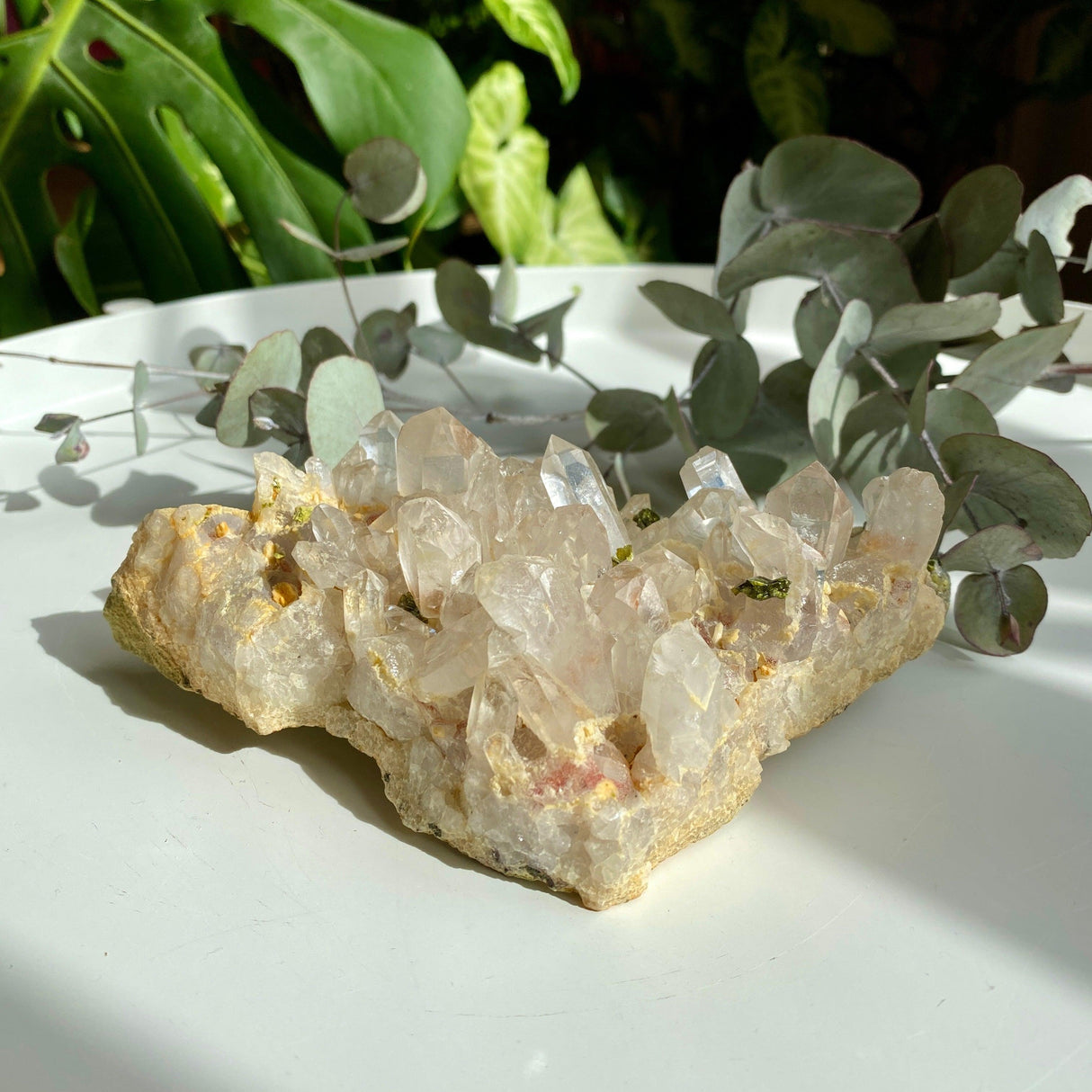 Quartz Cluster with Epidote QEPE-01 - Nature's Magick