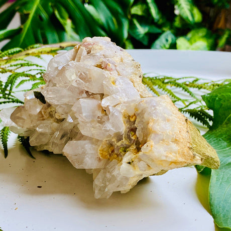 Quartz Cluster with Epidote QEPE-01 - Nature's Magick