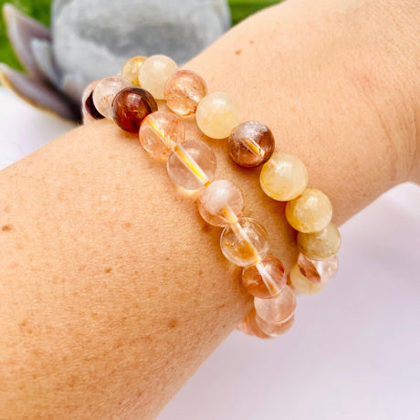 Red Hematoid "Fire Quartz" & Gold Hematoid Quartz "Golden Healer" bracelet - Nature's Magick