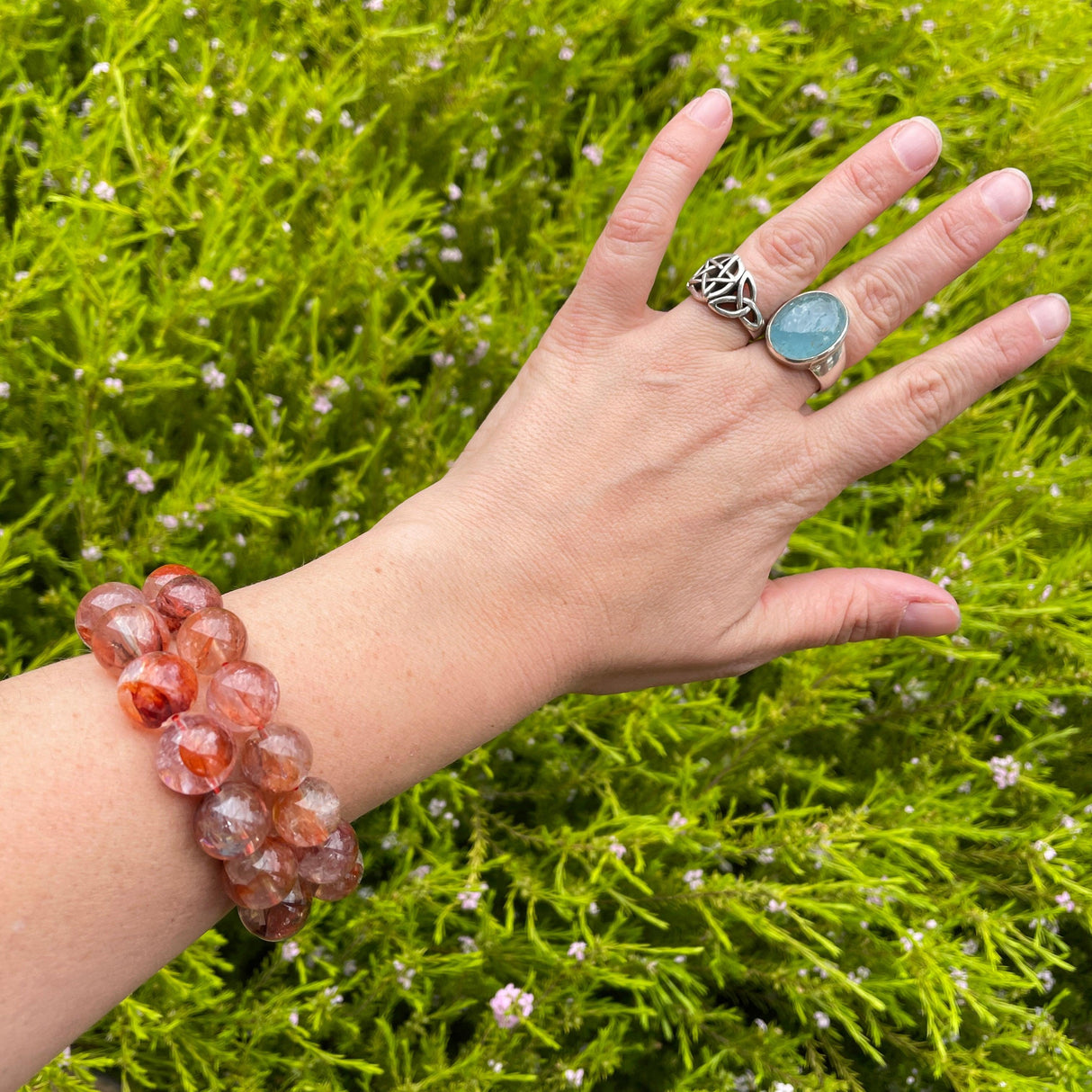 Red Hematoid "Fire Quartz" bracelet - Nature's Magick