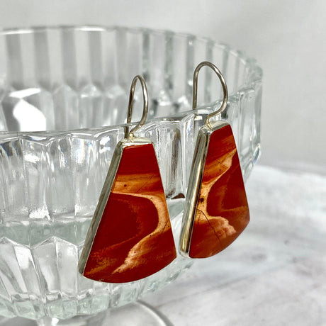 Red jasper fixed hook earrings KEGJ1247 - Nature's Magick