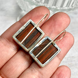 Red Jasper rectangular fixed hook earrings KEGJ1160 - Nature's Magick