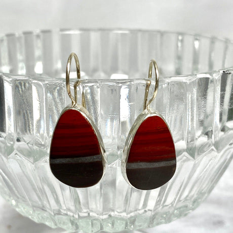 Red Jasper teardrop fixed hook earrings KEGJ1161 - Nature's Magick