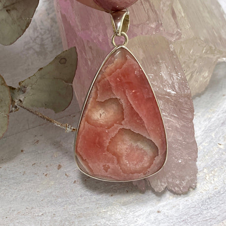 Rhodochrosite large teardrop pendant KPGJ2814 - Nature's Magick