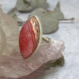 Rhodochrosite marquise ring s.10.5 KRGJ2116 - Nature's Magick