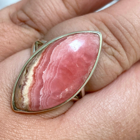 Rhodochrosite marquise ring s.10.5 KRGJ2116 - Nature's Magick