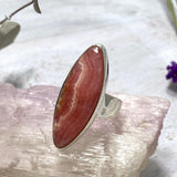 Rhodochrosite marquise ring s.9 KRGJ2117 - Nature's Magick