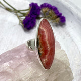 Rhodochrosite marquise ring s.9 KRGJ2117 - Nature's Magick