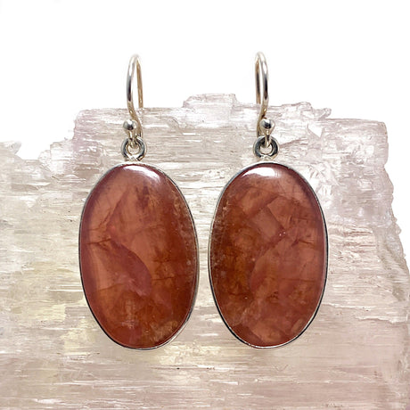 Rhodochrosite oval cabochon earrings KEGJ637 - Nature's Magick