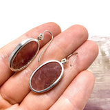 Rhodochrosite oval cabochon earrings KEGJ637 - Nature's Magick