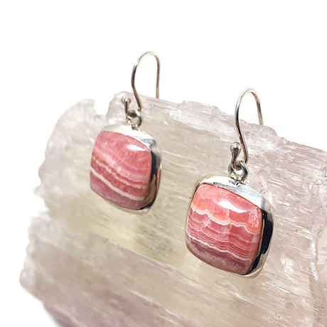 Rhodochrosite square cabochon earrings KEGJ474 - Nature's Magick