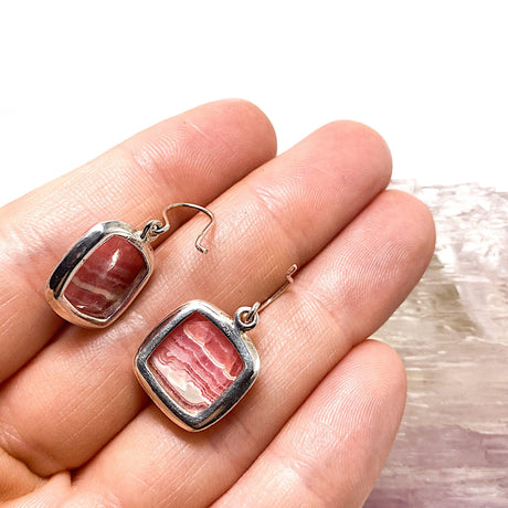 Rhodochrosite square cabochon earrings KEGJ474 - Nature's Magick