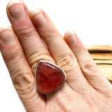 Rhodochrosite teardrop cabochon ring s.10 KRGJ1225 - Nature's Magick