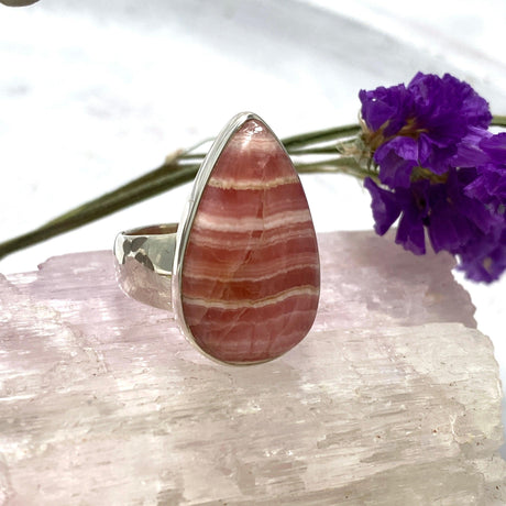 Rhodochrosite teardrop ring s.8 KRGJ2114 - Nature's Magick