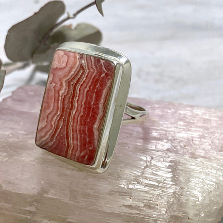 Rhodocrosite rectangular ring s.10 KRGJ2560 - Nature's Magick