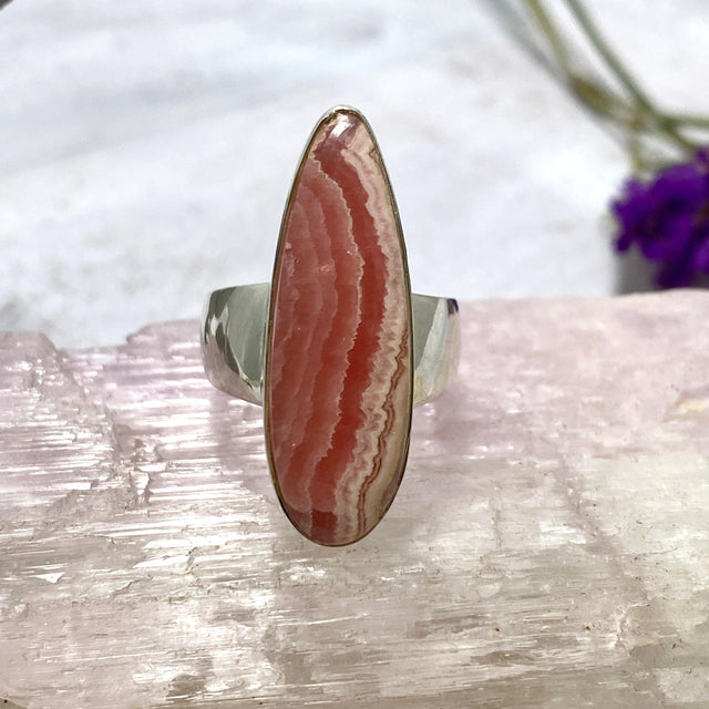 Rhodocrosite teardrop ring s.8 KRGJ2556 - Nature's Magick