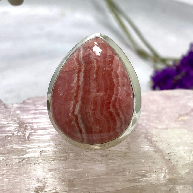 Rhodocrosite teardrop ring s.9 KRGJ2559 - Nature's Magick