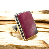 Rhodonite rectangle cabochon ring s.10 KRGJ1502 - Nature's Magick