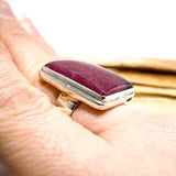 Rhodonite rectangle cabochon ring s.10 KRGJ1502 - Nature's Magick