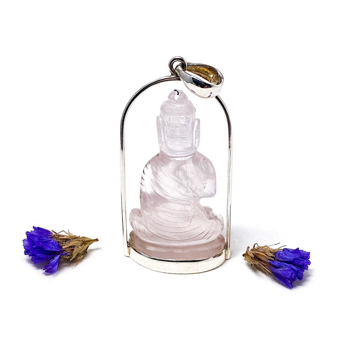 Rose Quartz Buddha pendant PPGJ88g - Nature's Magick