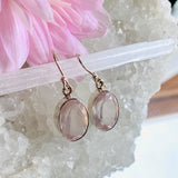 Rose Quartz faceted oval earrings KEGJ792 - Nature's Magick