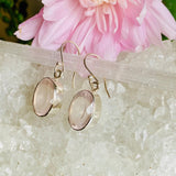 Rose Quartz faceted oval earrings KEGJ792 - Nature's Magick