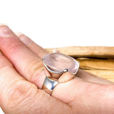 Rose quartz faceted oval ring s.10.5 KRGJ1141 - Nature's Magick