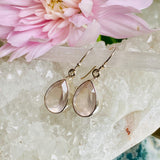 Rose Quartz faceted teardrop earrings KEGJ793 - Nature's Magick