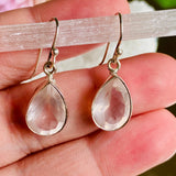 Rose Quartz faceted teardrop earrings KEGJ793 - Nature's Magick