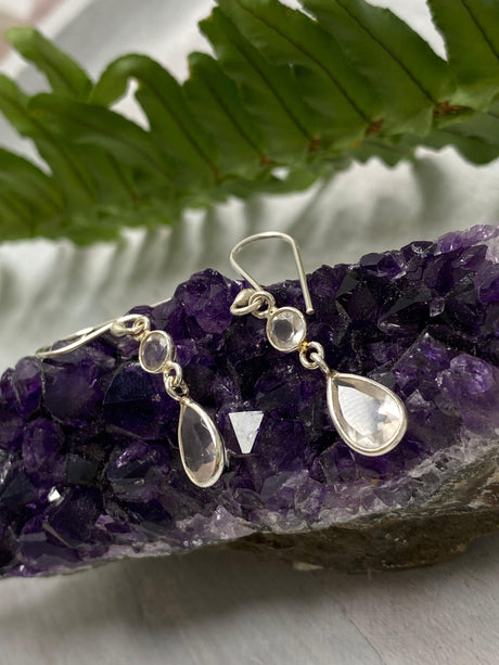 Rose Quartz multi stone earrings KEGJ1168 - Nature's Magick