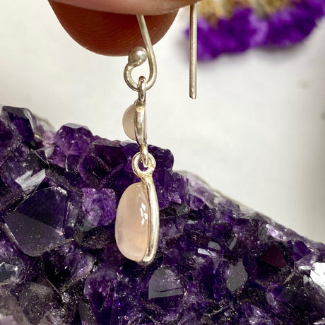 Rose Quartz multi stone teardrop earrings KEGJ1205 - Nature's Magick