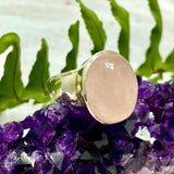 Rose Quartz oval cabochon ring s.7 KRGJ2041 - Nature's Magick