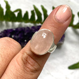 Rose Quartz oval cabochon ring s.7 KRGJ2041 - Nature's Magick