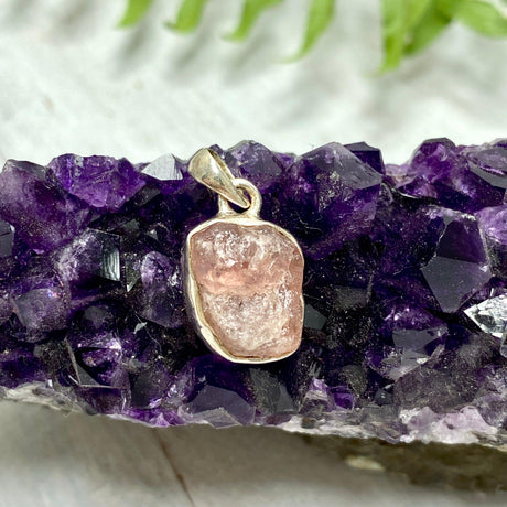 Rose Quartz Petite Raw Pendant PPR-RQ - Nature's Magick