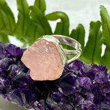 Rose Quartz raw ring s.9.5 KRGJ2013 - Nature's Magick