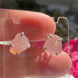 Rose Quartz raw stud earrings KEGJ1187 - Nature's Magick