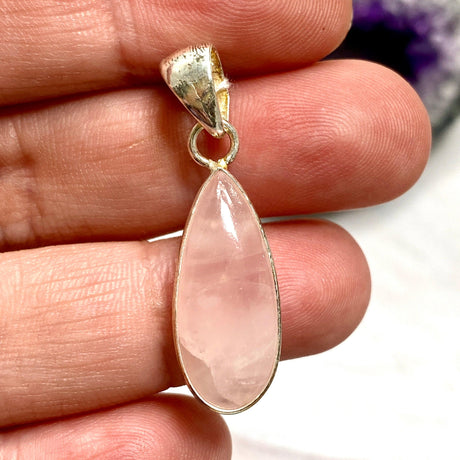 Rose Quartz small teardrop pendant KPGJ2804 - Nature's Magick