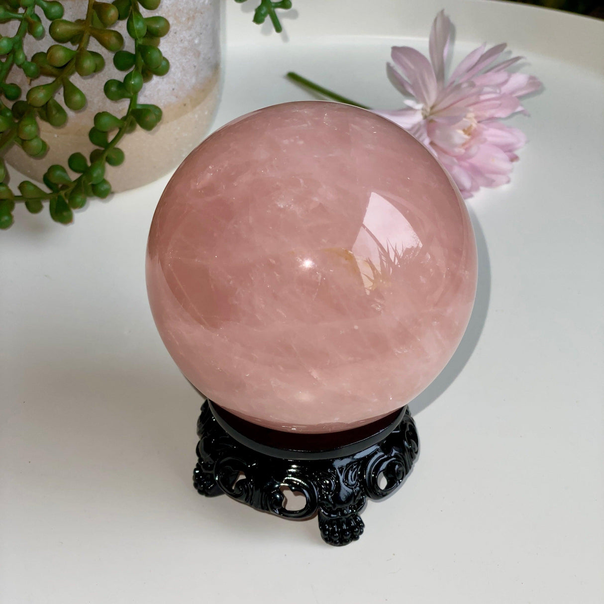 Rose Quartz Sphere RQS-17 - Nature's Magick