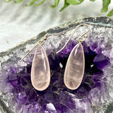 Rose Quartz teardrop earrings E2456 KEGJ953 - Nature's Magick