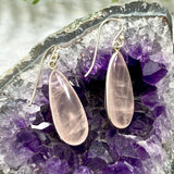 Rose Quartz teardrop earrings E2456 KEGJ953 - Nature's Magick