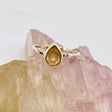 Rose Quartz Teardrop Faceted Fine Band Ring R3691-RQ - Nature's Magick