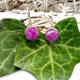 Ruby hexagon earrings KEGJ611 - Nature's Magick