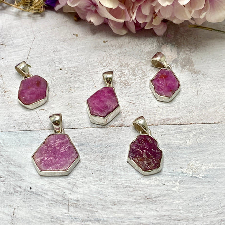 Ruby Raw Hexagonal Pendant KPGJ3341 - Nature's Magick