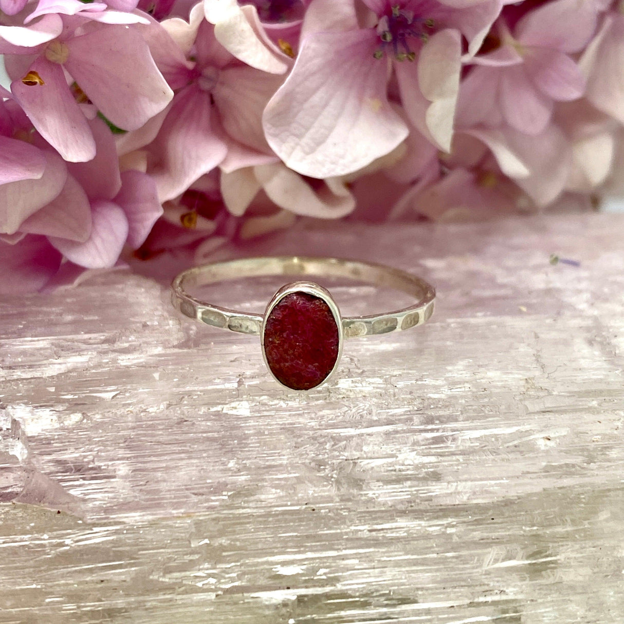 Ruby Raw Oval Fine Banded Ring KRGJ2634 - Nature's Magick