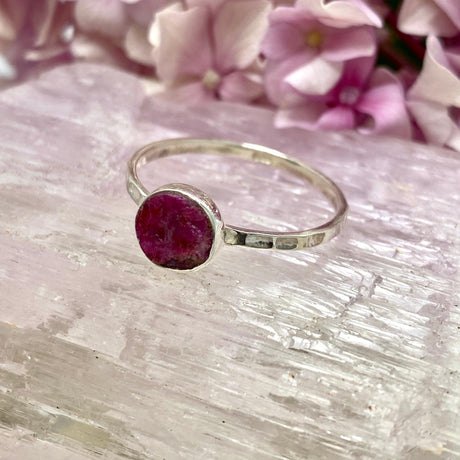Ruby raw round fine banded ring KRGJ2632 - Nature's Magick