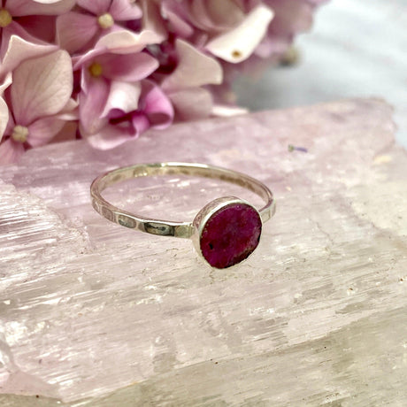 Ruby raw round fine banded ring KRGJ2632 - Nature's Magick