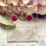 Ruby raw round stud earrings KEGJ1254 - Nature's Magick