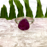 Ruby raw teardrop ring s.8 KRGJ2628 - Nature's Magick